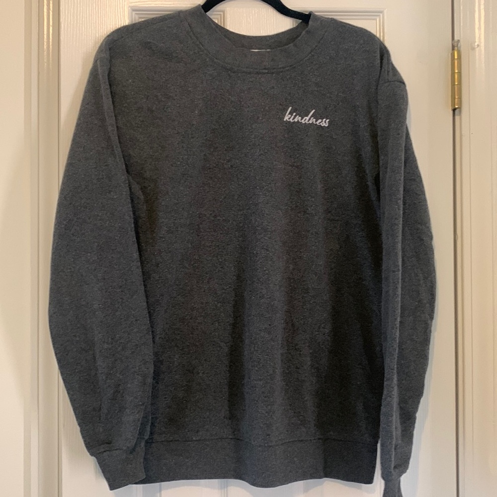 Dark grey “kindness” crewneck sweatshirt